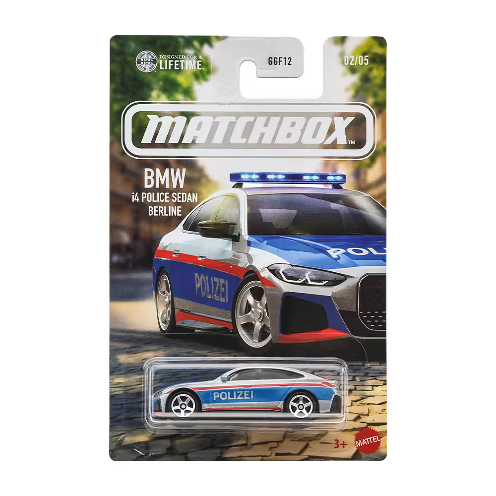 Matchbox Designed For A Lifetime BMW i4 Police Sedan Berline.