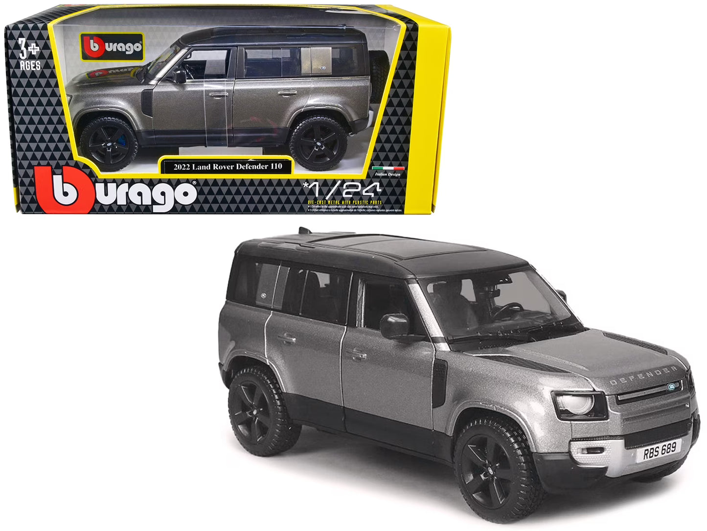 Bburago 2022 Land Rover Defender 110 Gris.