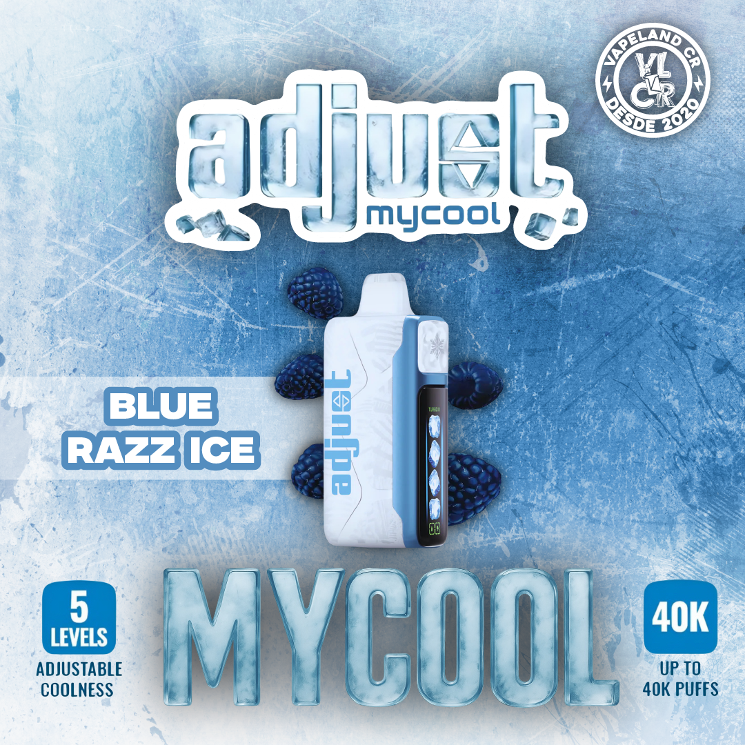 Adjust Mycool Blue Razz Ice 40000 puffs.