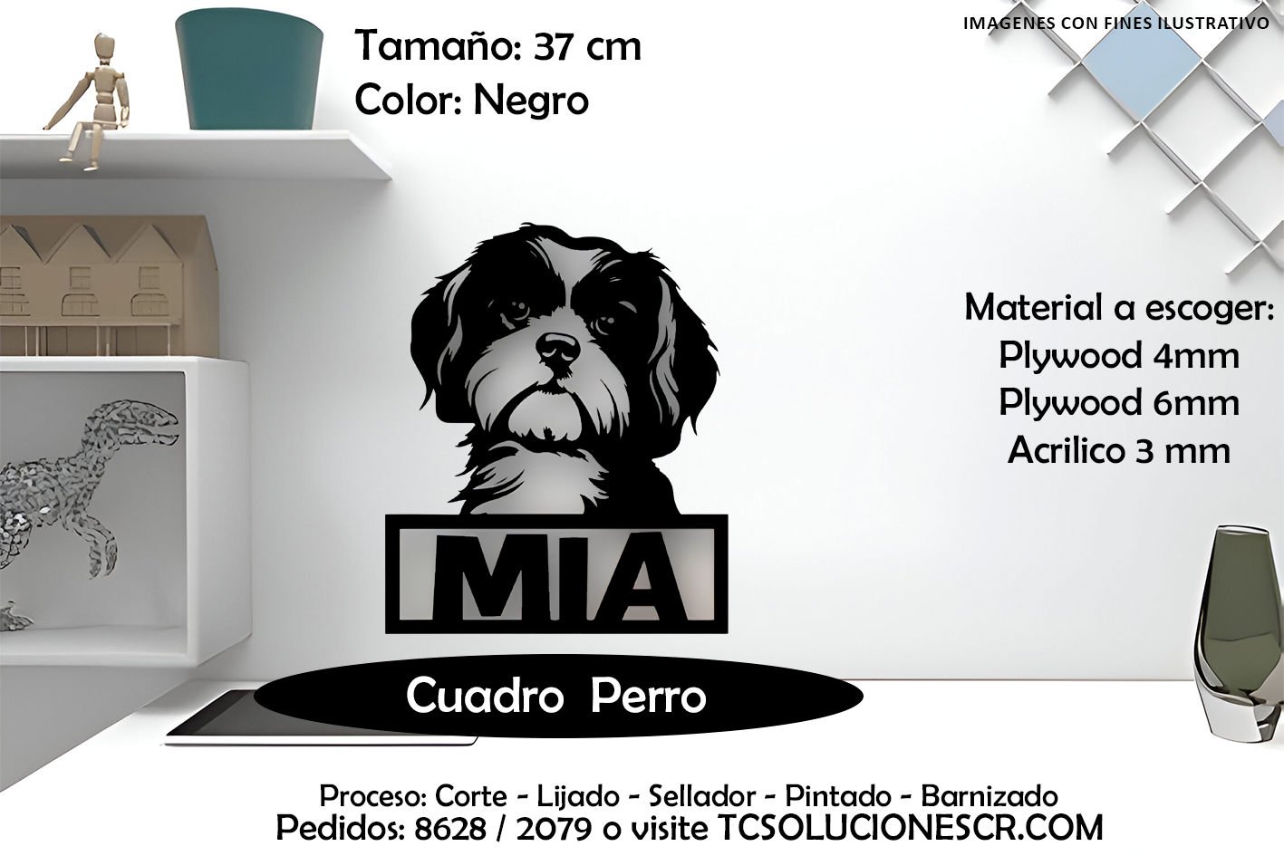 Cuadro Perro nombre Personalizado 10