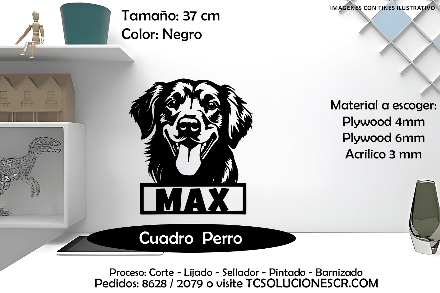 Cuadro Perro nombre Personalizado 1