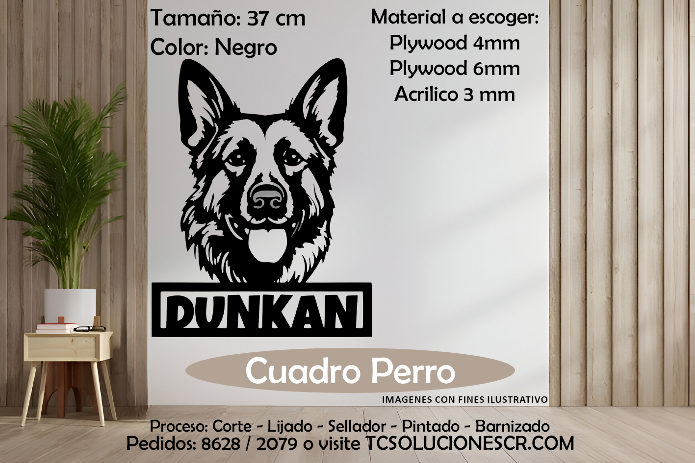 Cuadro Perro nombre Personalizado 24