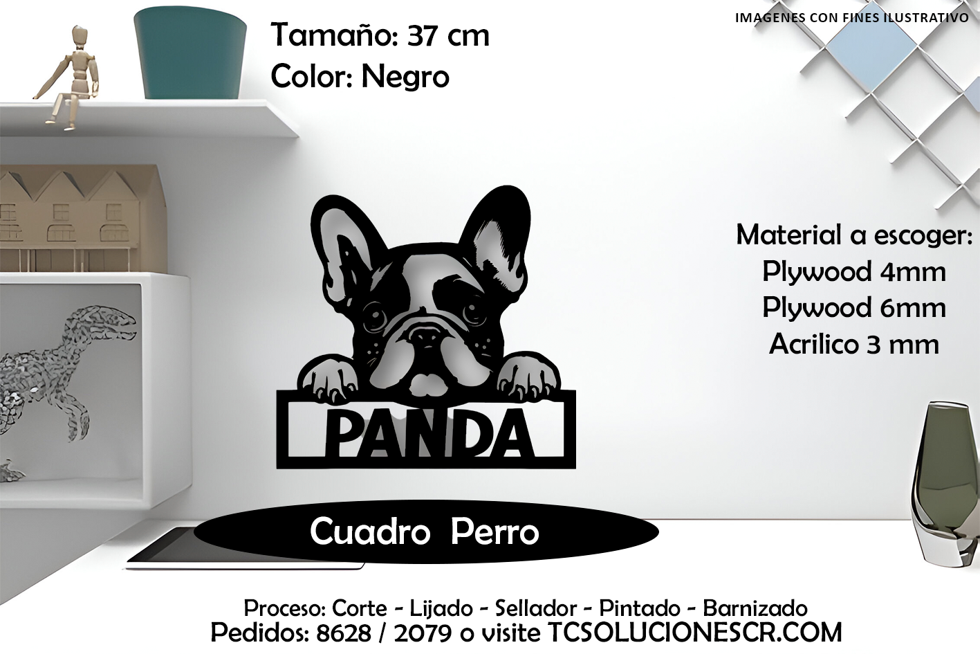 Cuadro Perro nombre Personalizado 8