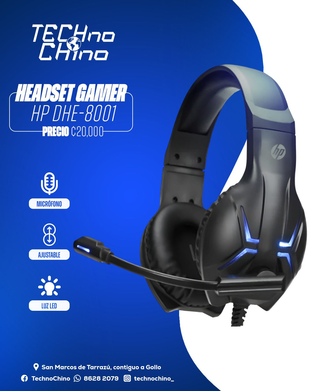 Audífonos Headset HP DHE-8001.
