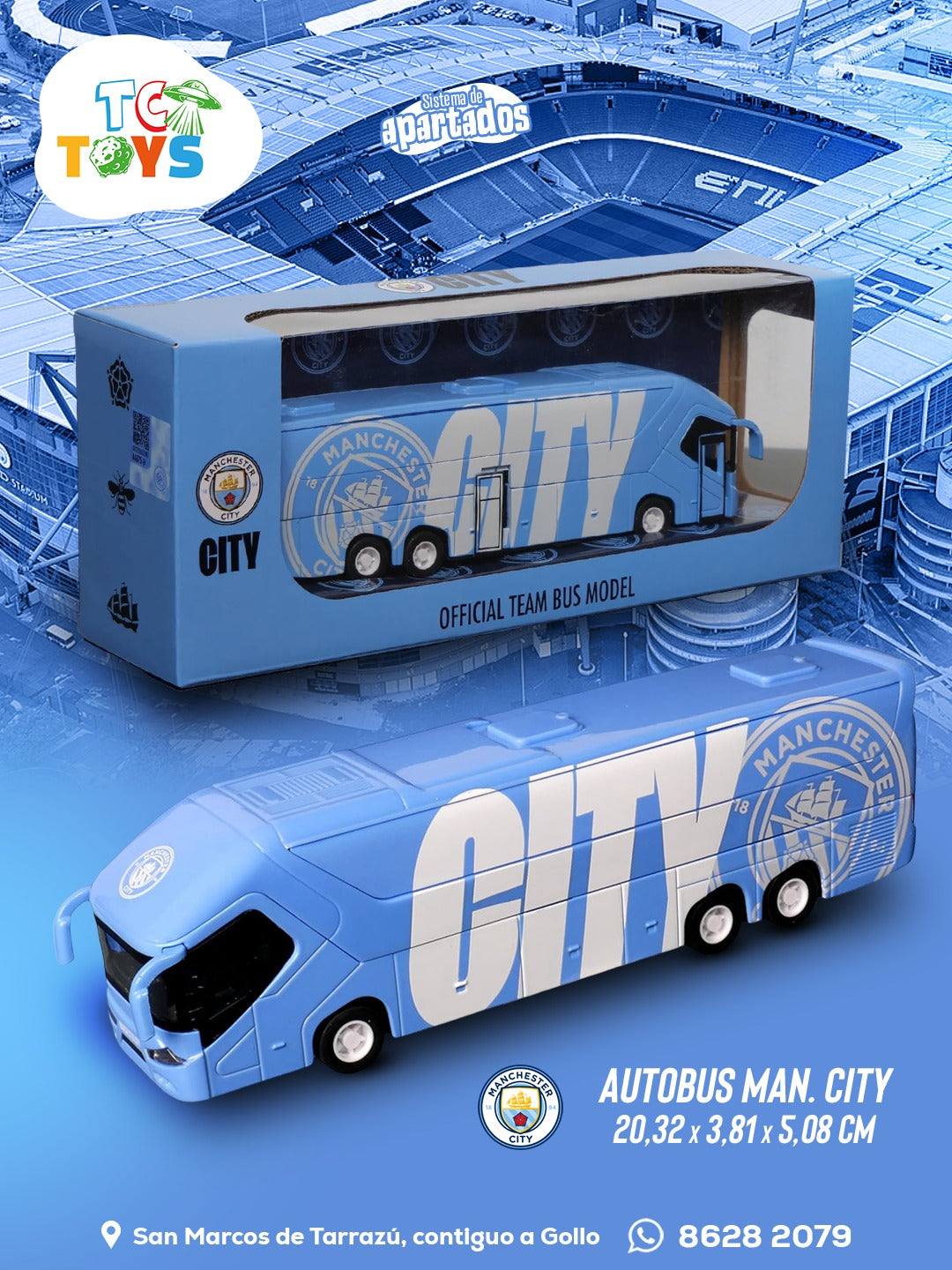 Auto Bus Futbol Manchester City Oficial de Colección.