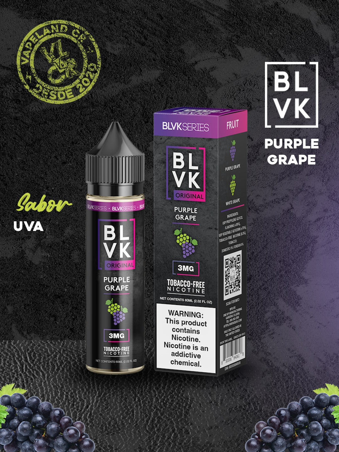 BLVK Purple Grape 3mg y 6mg.