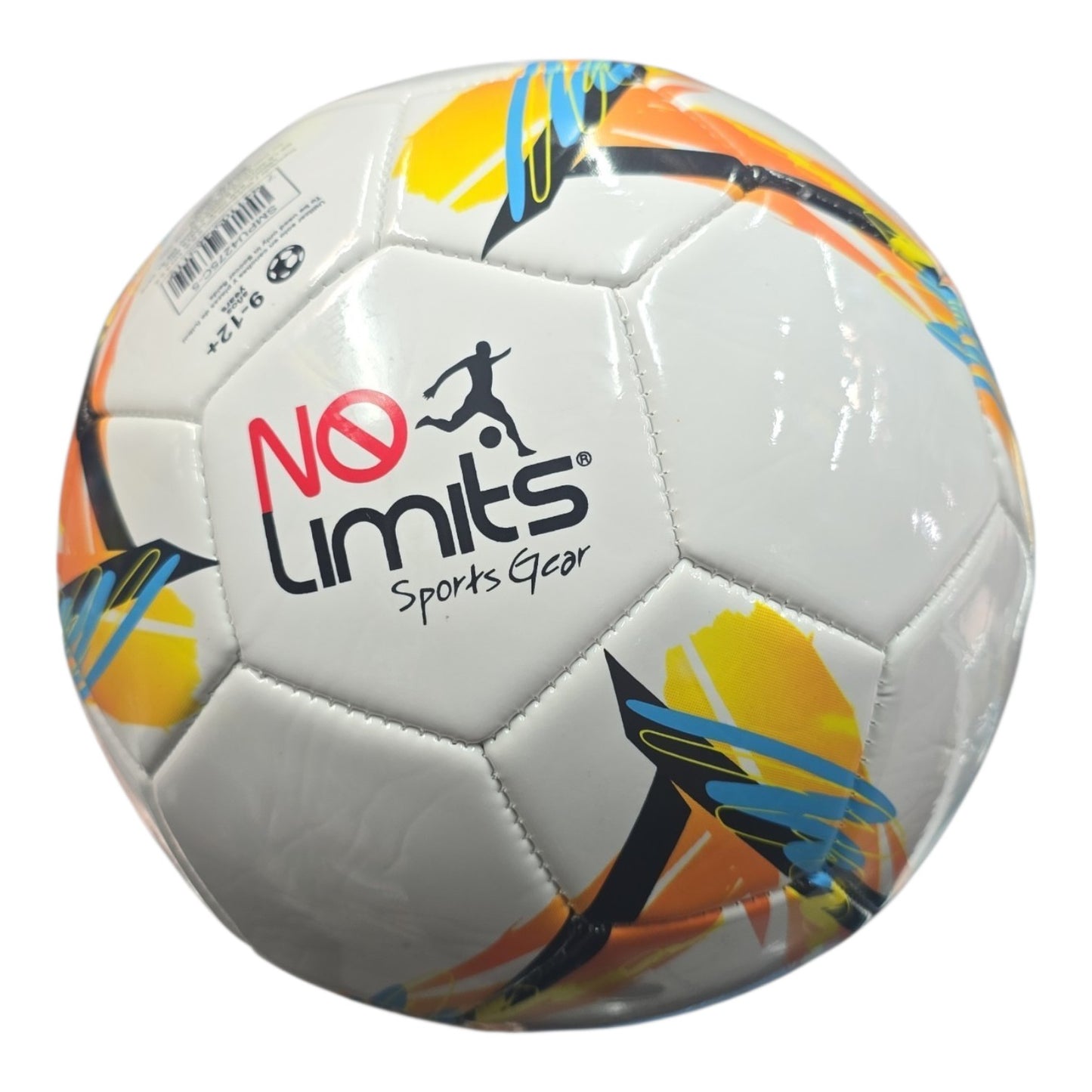 Balón de Futbol #5 No Limits Blanco con Naranja.
