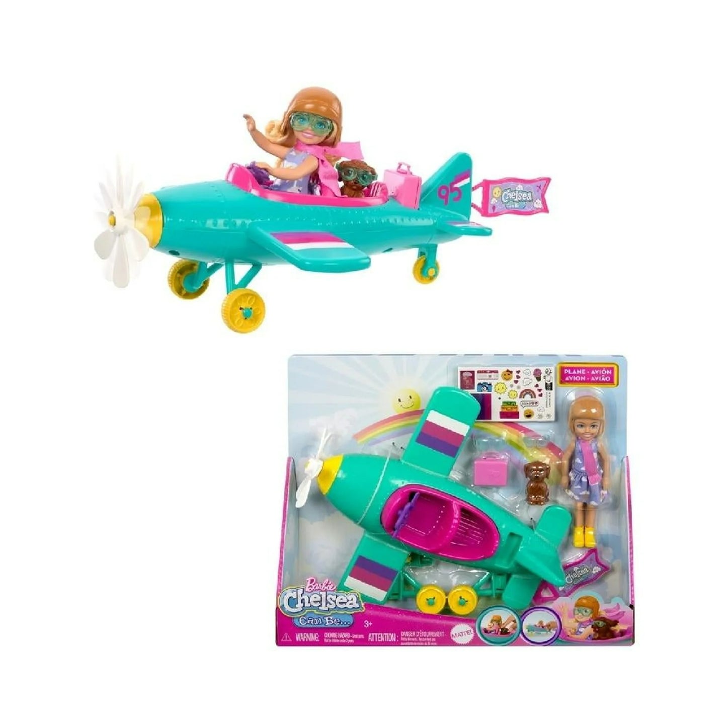 Barbie Familia y Amigos Chelsea con Avión.