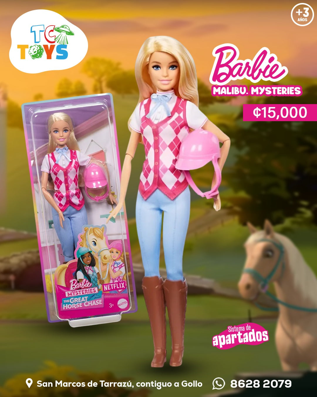 Barbie Malibu Mysteries la Gran Persecución de Caballos Mattel.