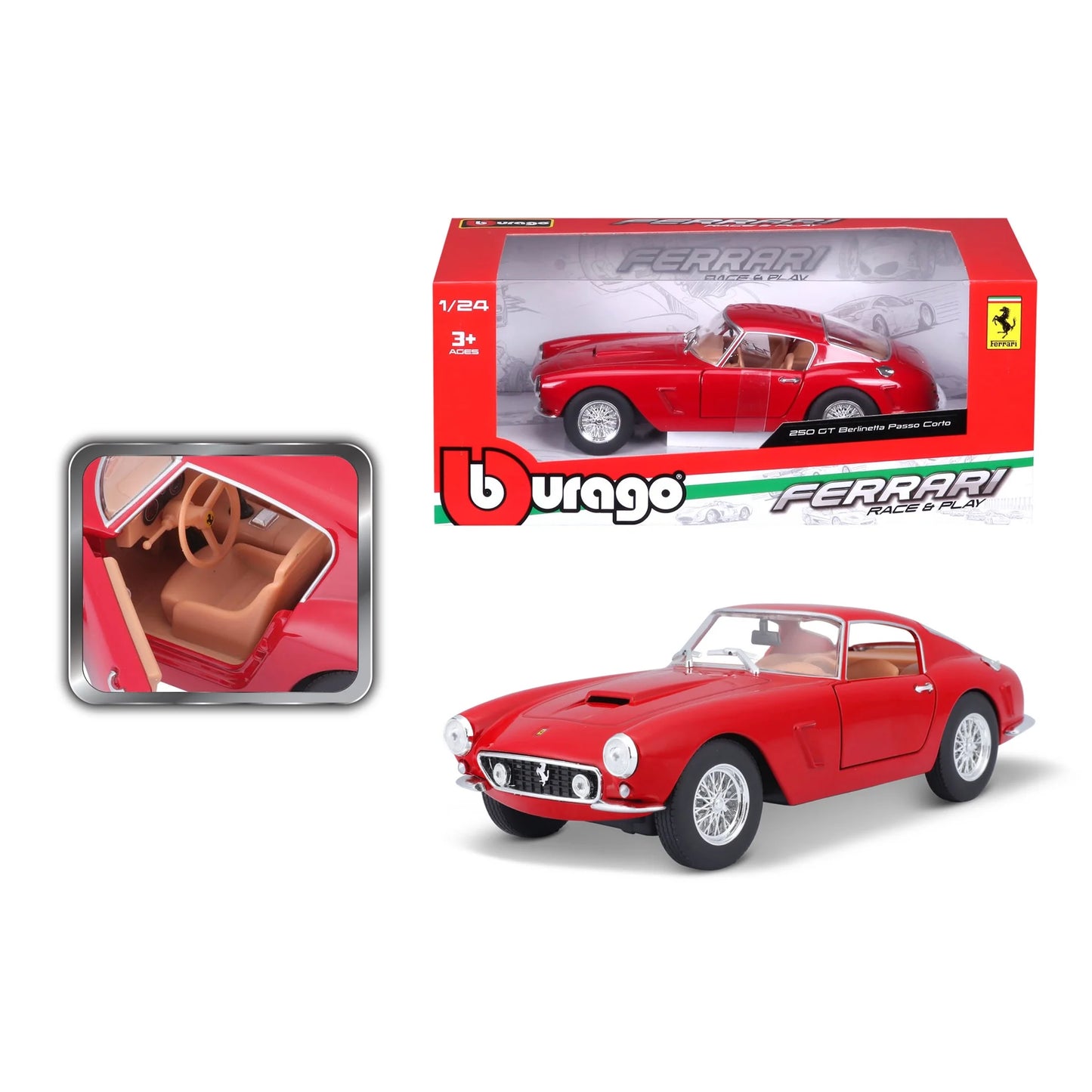 Bburago Race + Play Ferrari 250 GT Berlinetta Passo Corto.