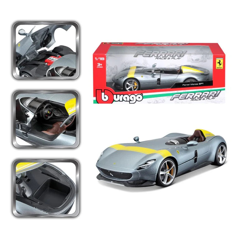 Bburago Race + Play Ferrari Monza SP1 Gris.