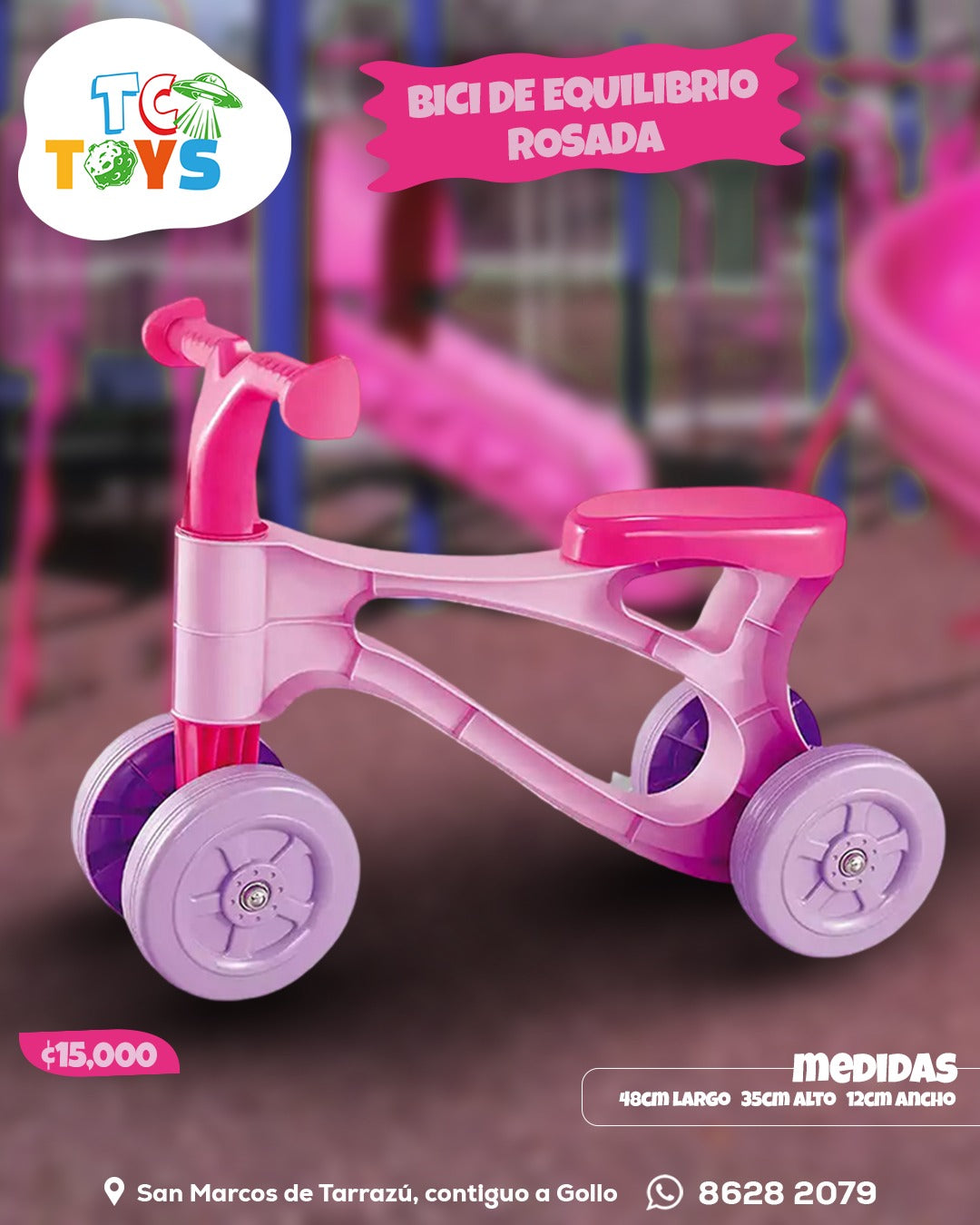 Bicicleta de Equilibrio Rosada.