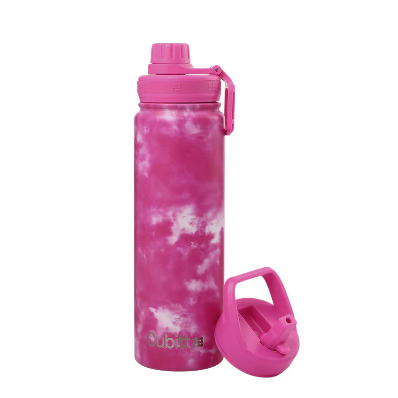 Botella Térmica Cubitt Hydro Bottle Rosada con Blanco.