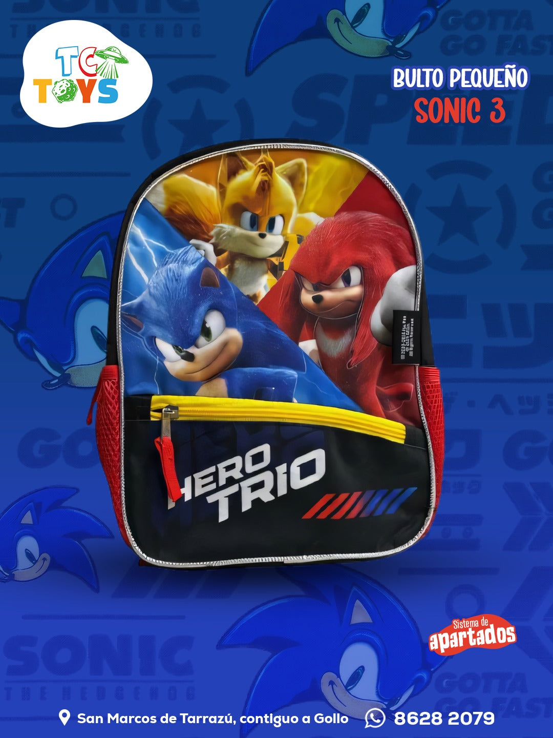 Bulto Pequeño Sonic 3.