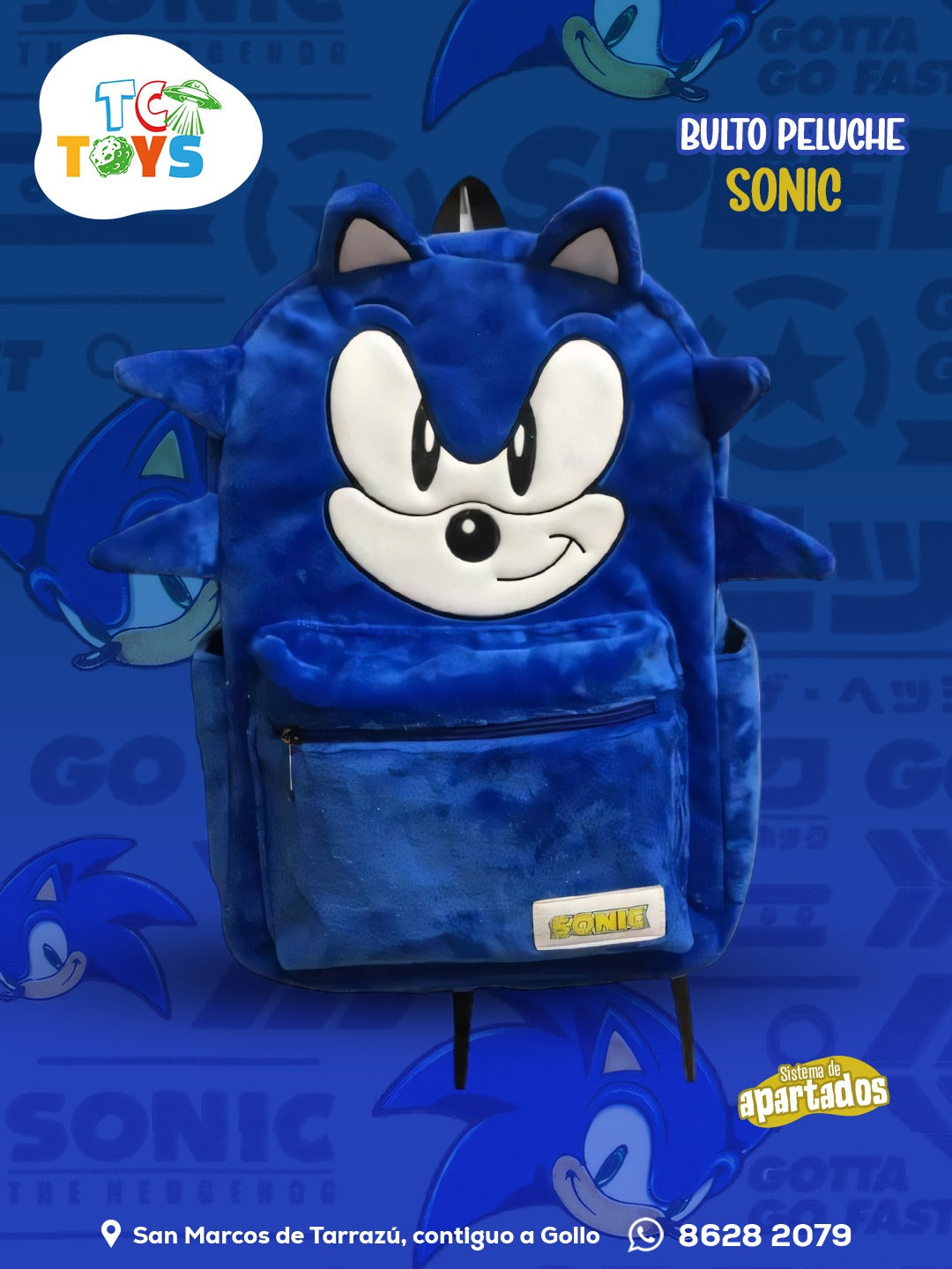 Bulto Sonic Peluche.