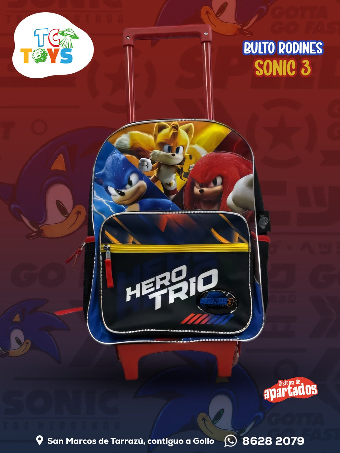 Bulto con Rodines de Sonic 3.