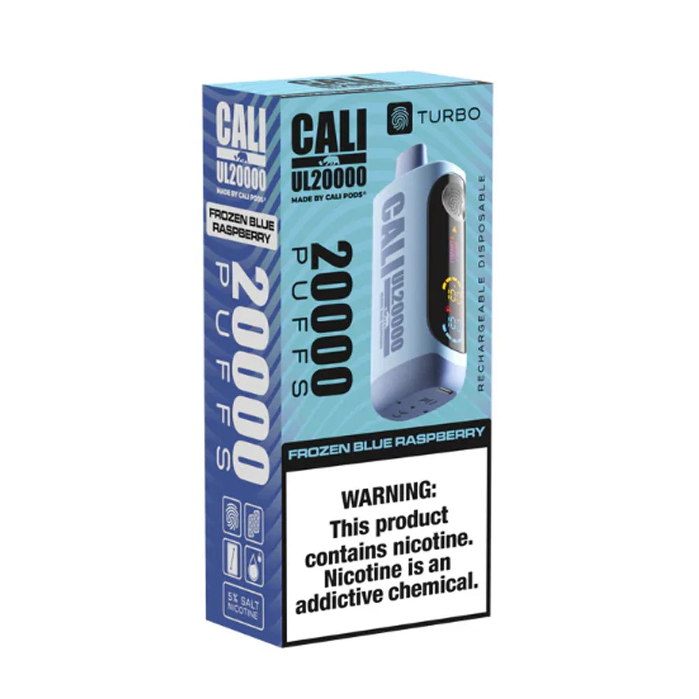 Cali Bars Frozen Blue Raspberry 20000 puffs.