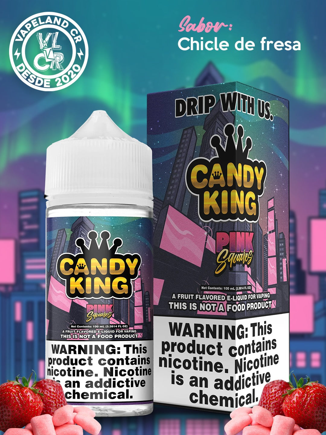 Candy King Pink Squares 3mg.