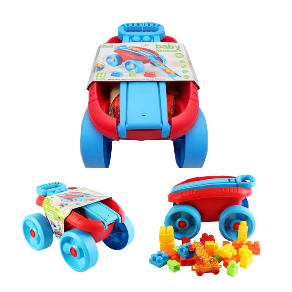 Carrito Rojo de Jalar con Bloques Baby Hardcart.
