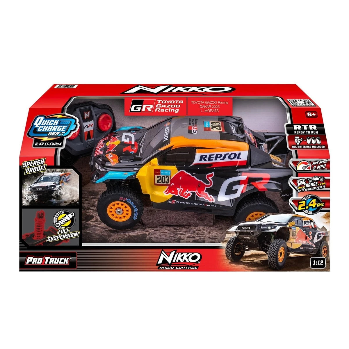 Carro a Control Remoto Rally Toyota GAZOO Racing Dakar 2025 Nikko.
