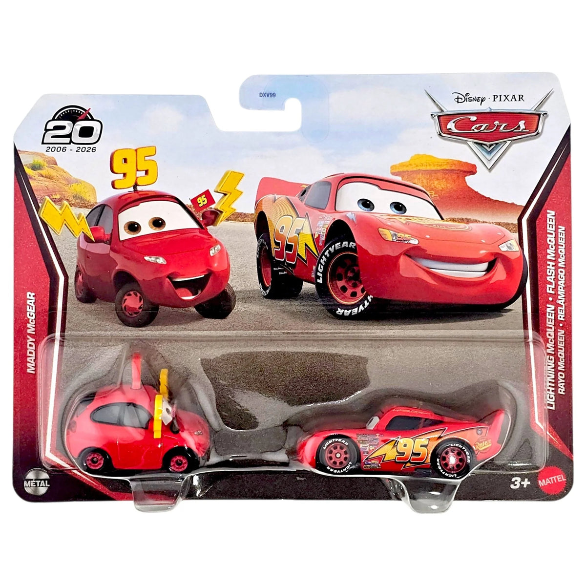 Carros Cars Set de 2 Maddy McGear y Rayo McQueen.