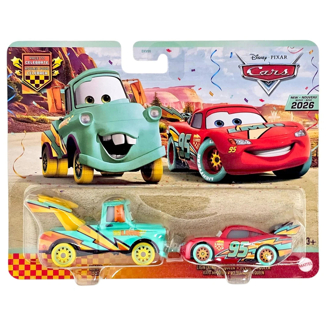 Carros Cars Set de 2 Mater Mate y Rayo McQueen.