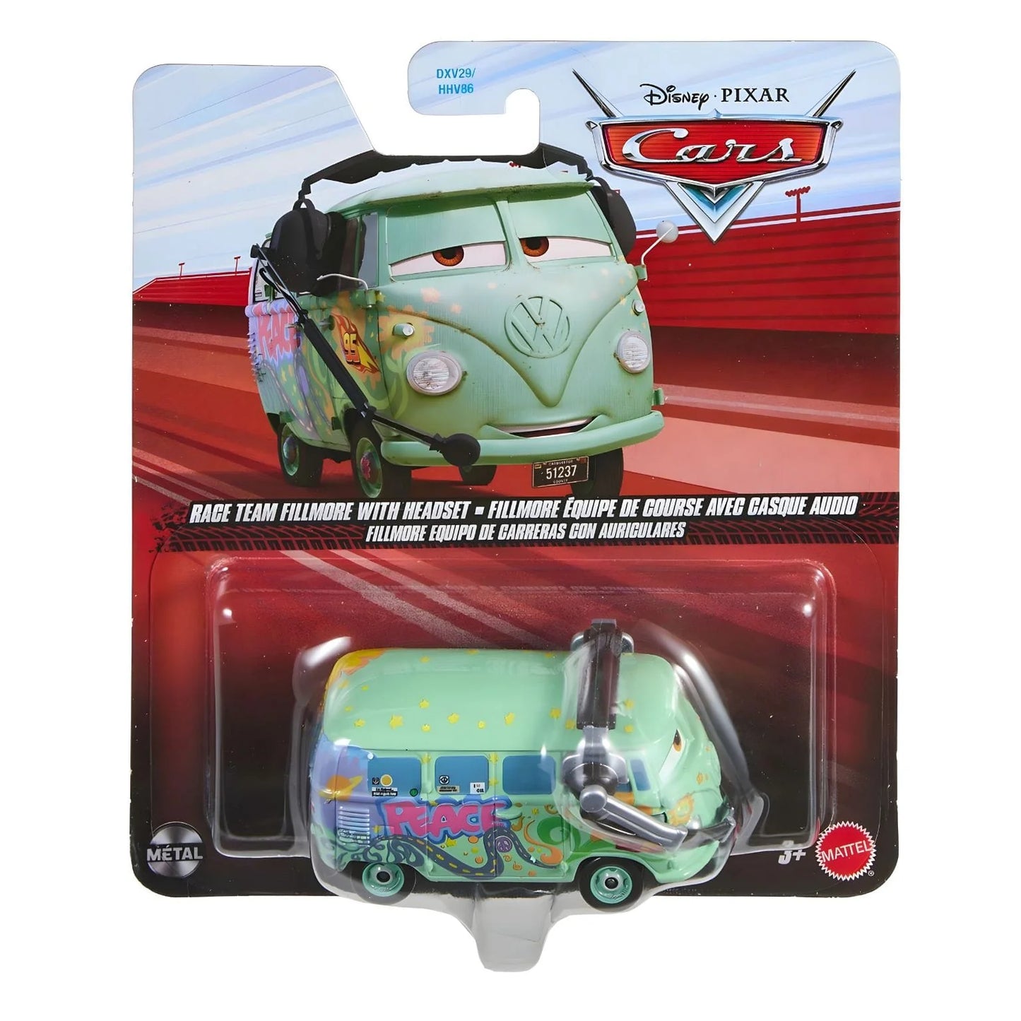 Cars Mattel Fillmore Equipo de Carreras con Auriculares.