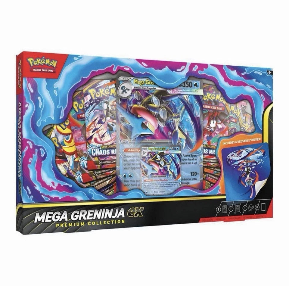 Cartas Pokémon Colección Prémium Mega-Greninja ex.