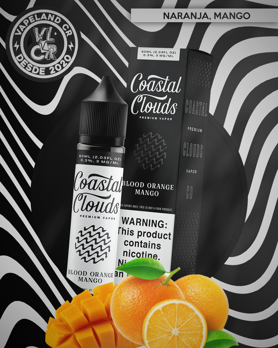 Coastal Clouds Blood Orange Mango 3mg y 6mg.
