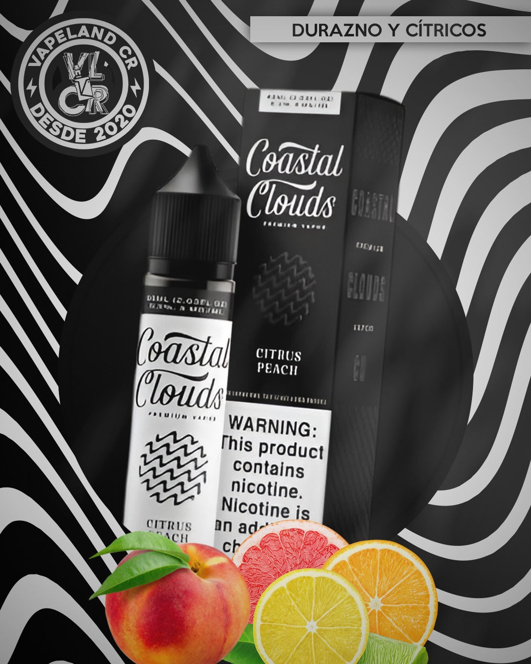 Coastal Clouds Citrus Peach 3mg y 6mg.