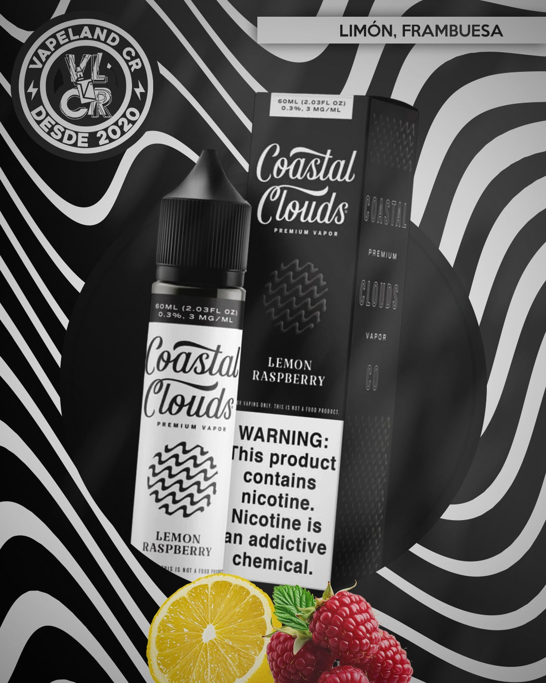 Coastal Clouds Lemon Raspberry 3mg y 6mg.