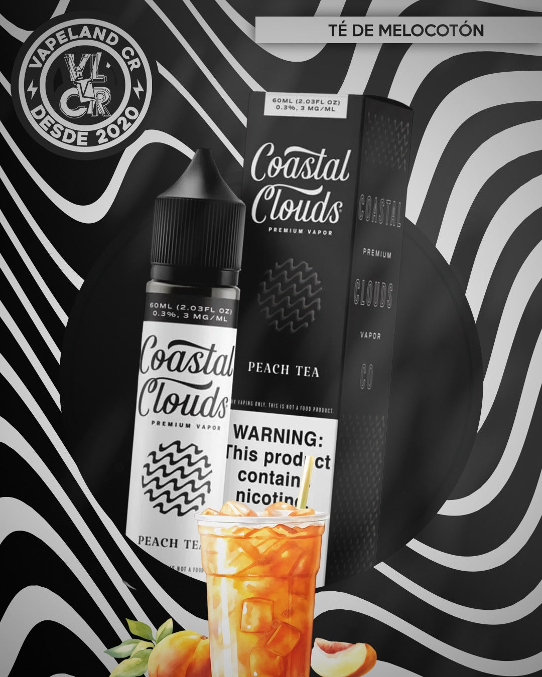 Coastal Clouds Peach Tea 3mg y 6mg.