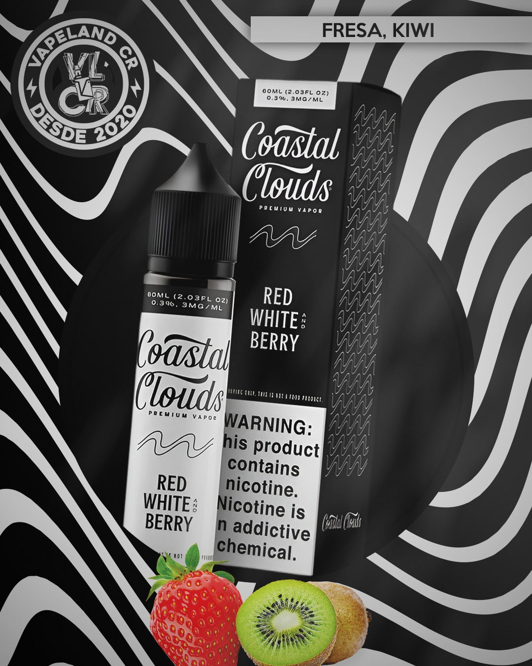 Coastal Clouds Strawberry Kiwi 3mg y 6mg.