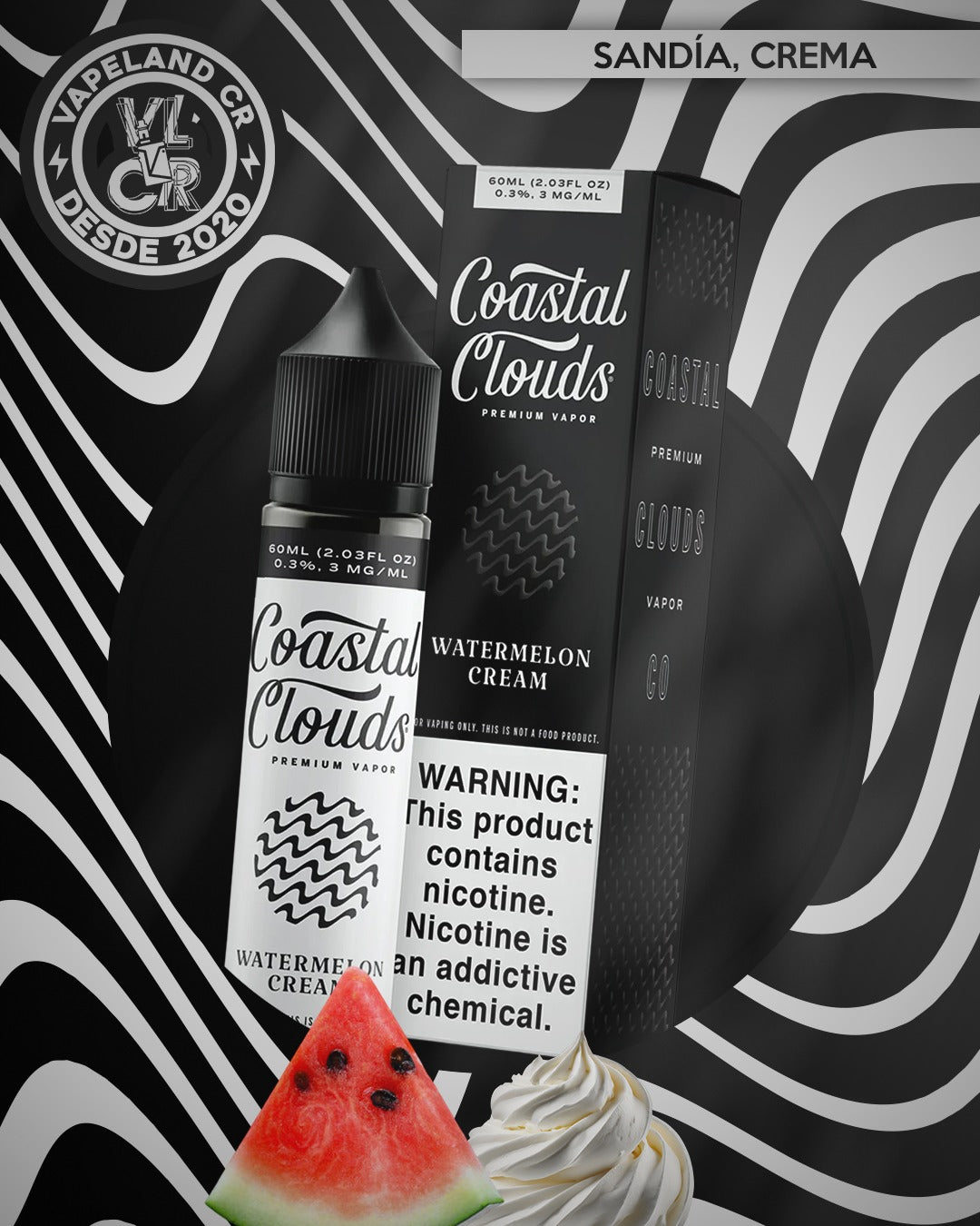 Coastal Clouds Watermelon Cream 3mg y 6mg.