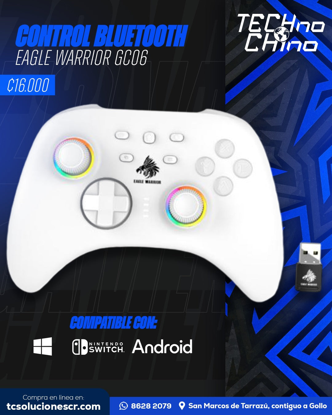 Control EAGLE WARRIOR 2.4G Wireless PC/Switch/Android Controller GG06.