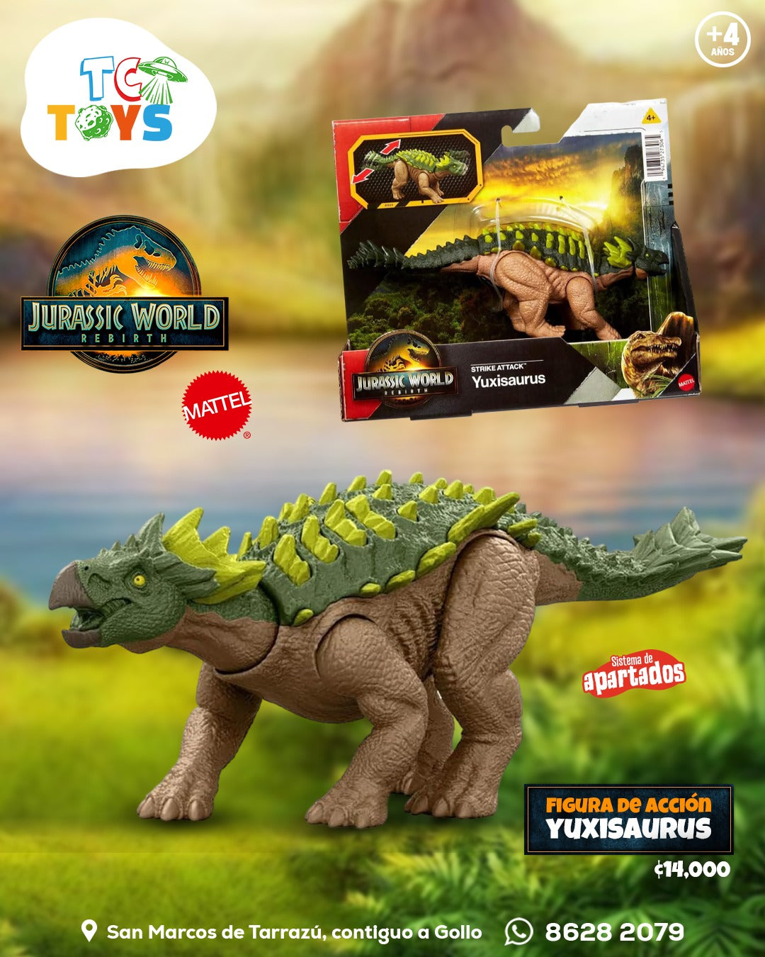 Dinosaurio Mattel Jurassic World Yuxisaurus Strike Attack.