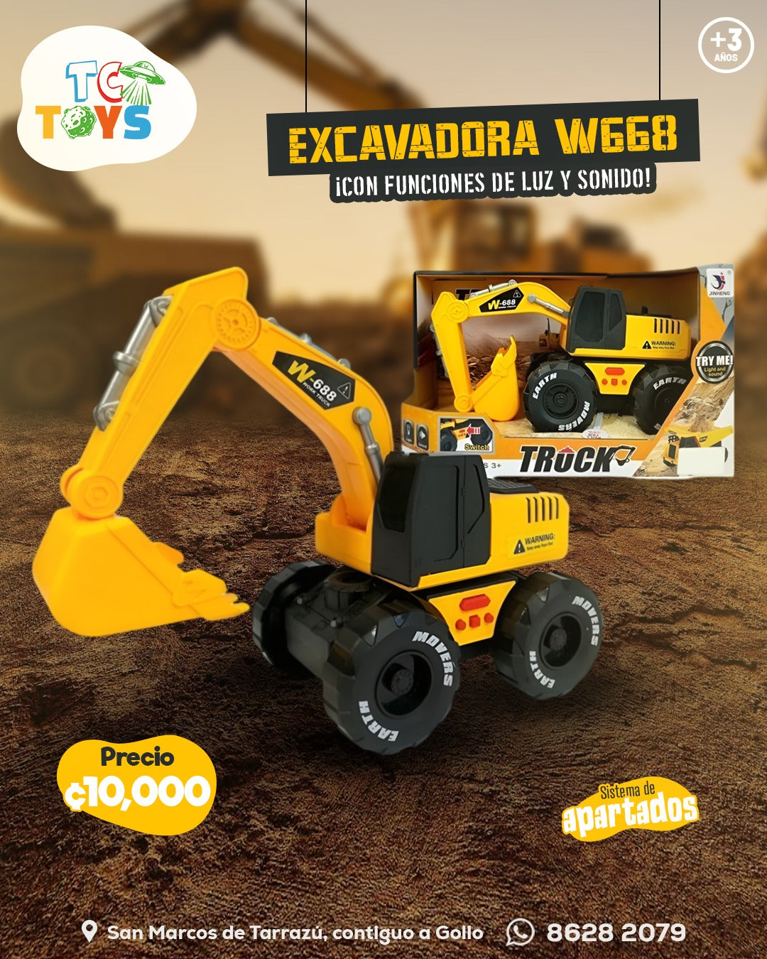 Excavadora con Luz y Sonido Truck Jinheng.