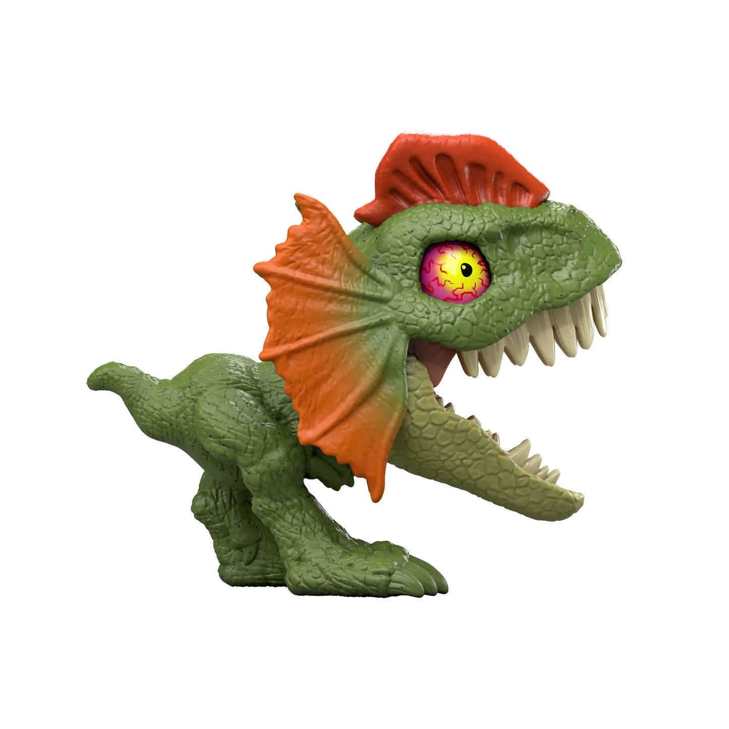 Figura Jurassic World Dilophosaurus Mordedor.