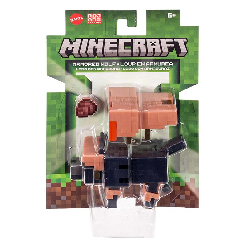 Figura Mattel Minecraft Lobo con Armadura.