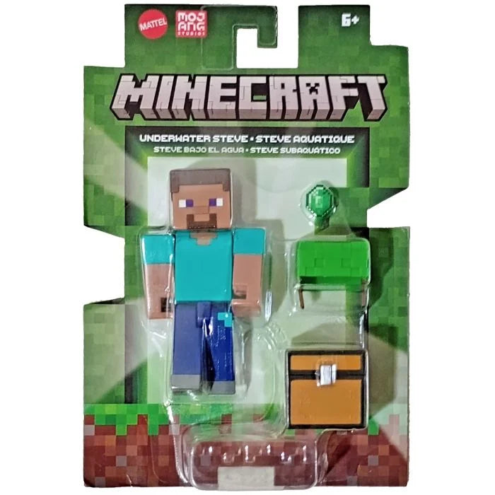 Figura Mattel Minecraft Steve Bajo el Agua.