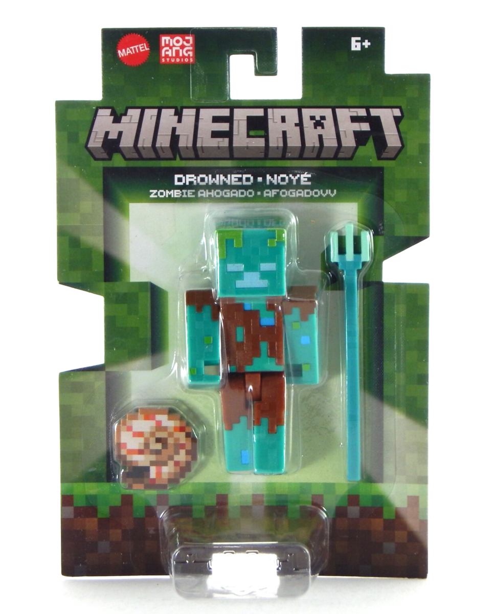 Figura Mattel Minecraft Zombie Ahogado.