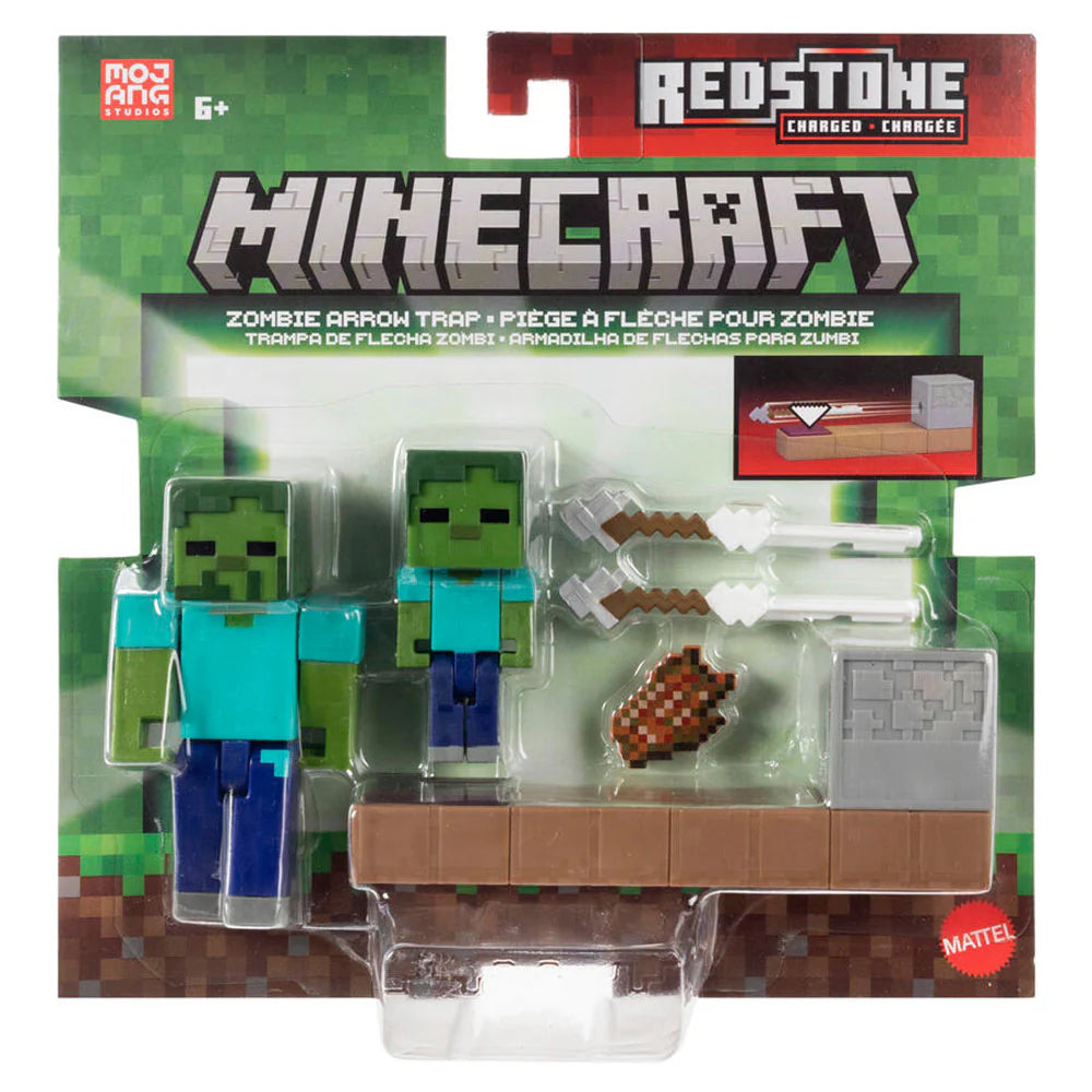 Figura Minecraft Trampa de Flecha Zombi Mattel.