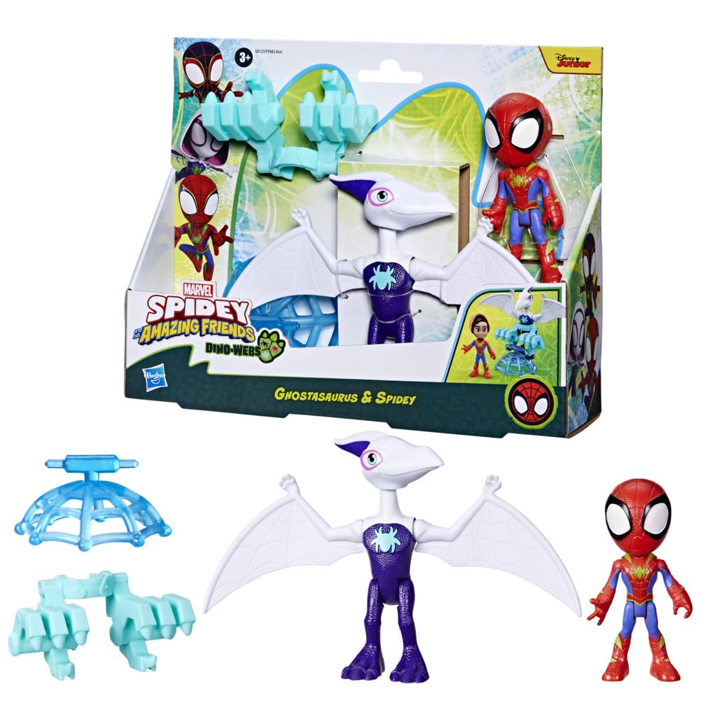 Figura con Dinosaurio Ghostasaurus y Spidey Marvel Spidey Amazing Friends.