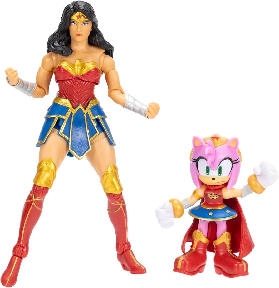 Figuras DC Sonic The Hedgehog Wonder Woman y Amy Jakks.