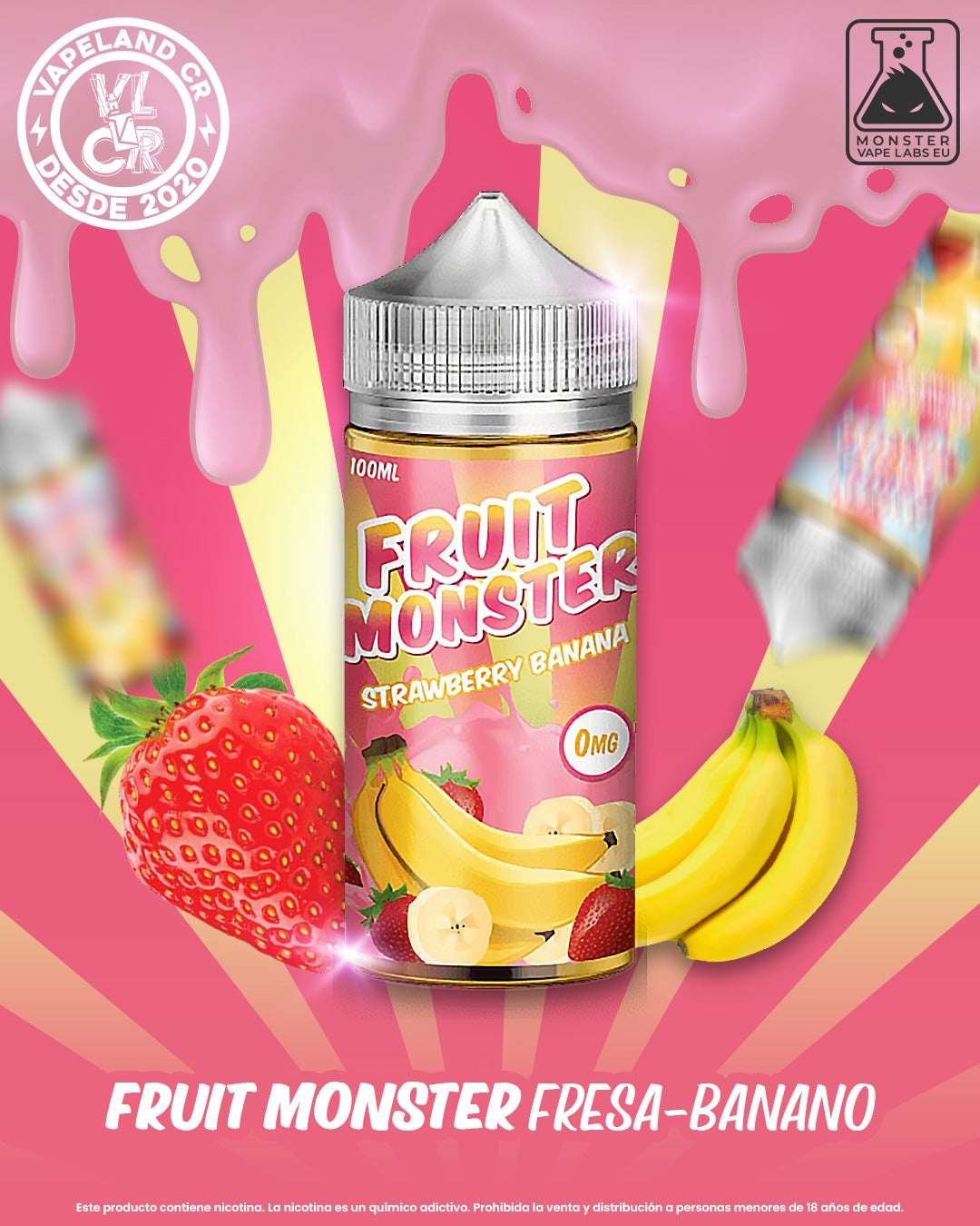 Fruit Monster Strawberry Banana 3mg y 6mg.