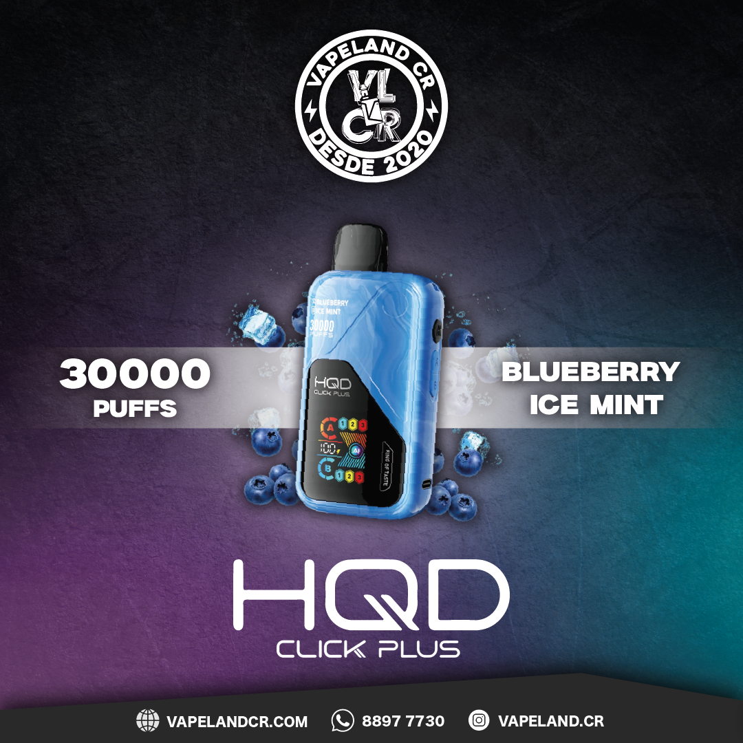HQD Click Plus Blueberry Ice Mint 30000 puffs.