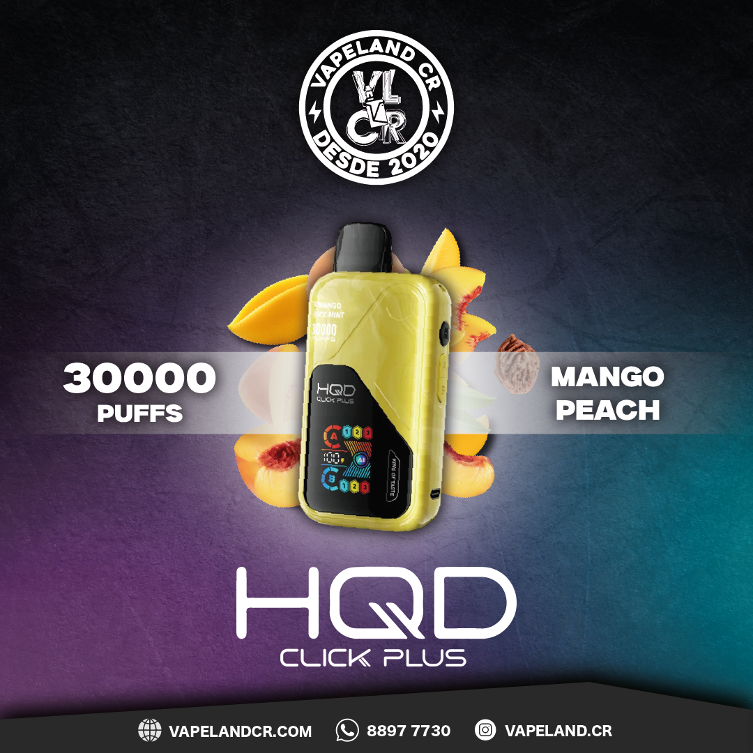 HQD Click Plus Mango Peach 30000 puffs.