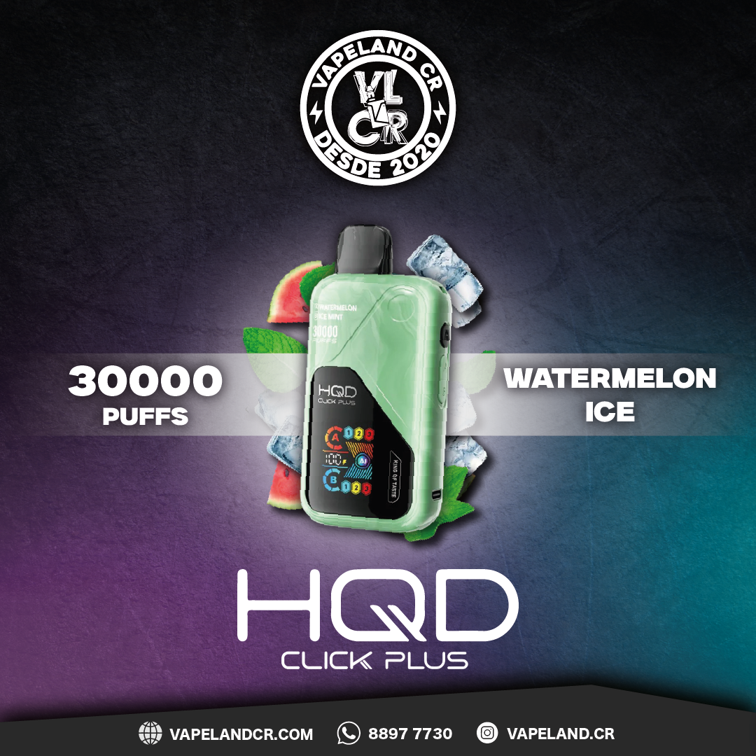 HQD Click Plus Watermelon Ice Mint 30000 puffs.
