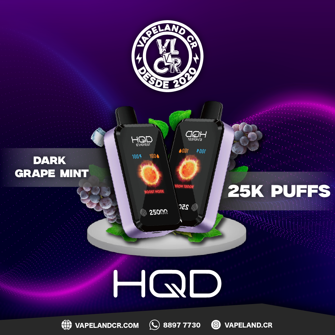 HQD Everest Dark Grape Mint 25000 puffs.