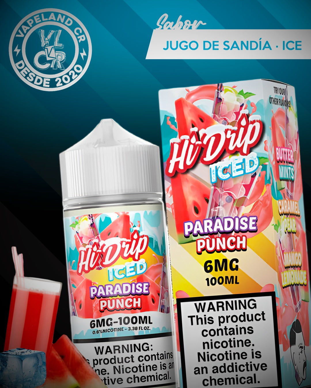 Hi-Drip Iced Paradise Punch 3mg y 6mg.